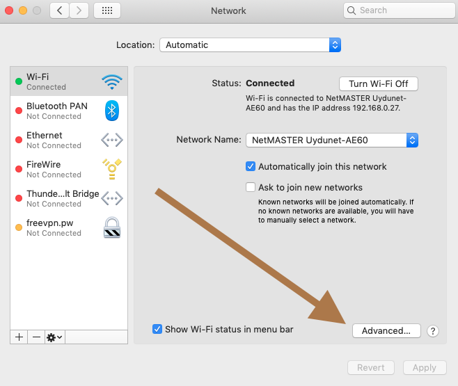 enable network access on mac for bluetooth